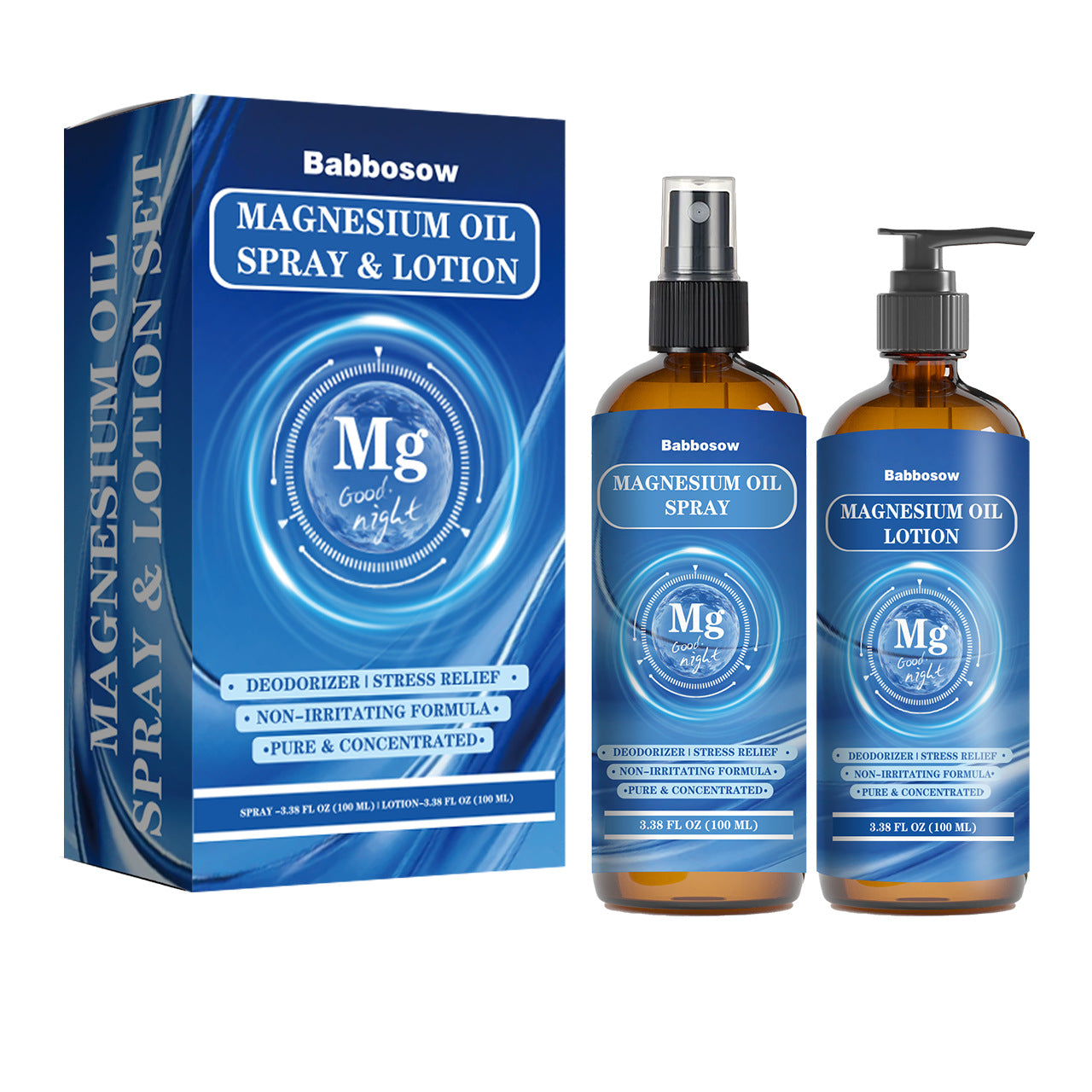 Magnesium Oil Body Care Spray and Lotion Kit